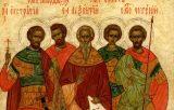 Божественная литургия в день памяти пяточисленных мучеников Евстратия, Авксентия, Евгения, Мардария и Ореста Севастийских